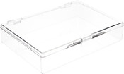 Pioneer Plastics Clear Rectangular Plastic Container with Snap Closure Lid, 7" W x 5" D x 1.25" H