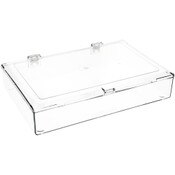 Pioneer Plastics 600C Clear Rectangular Plastic Hinged Container, 9.5" W x 6.25" D x 1.5625" H