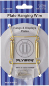 Plymor Shiny Gold Finish Wall Mountable Plate Hanger, 3.125" H x 1.75" W x 0.5" D (For Plates 3.5" - 5")