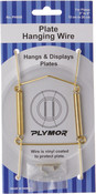 Plymor Shiny Gold Finish Wall Mountable Plate Hanger, 4.625" H x 2.5" W x 0.5" D (For Plates 5" - 8")