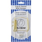Plymor Gold-toned Wall Mountable Tension Cup & Saucer Hanger, 8" H x 2.75" W x 1" D