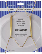 Plymor Gold Wall Mountable Plate Hanger, 8.25" H x 4.75" W x .875" D (For Plates 10" - 16")