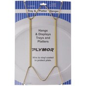Plymor Gold Finish Wall Mountable Tray and Platter Hanger, 14.25" H x 6.5" W x 0.875" D (For Trays or Platters 16" - 30")