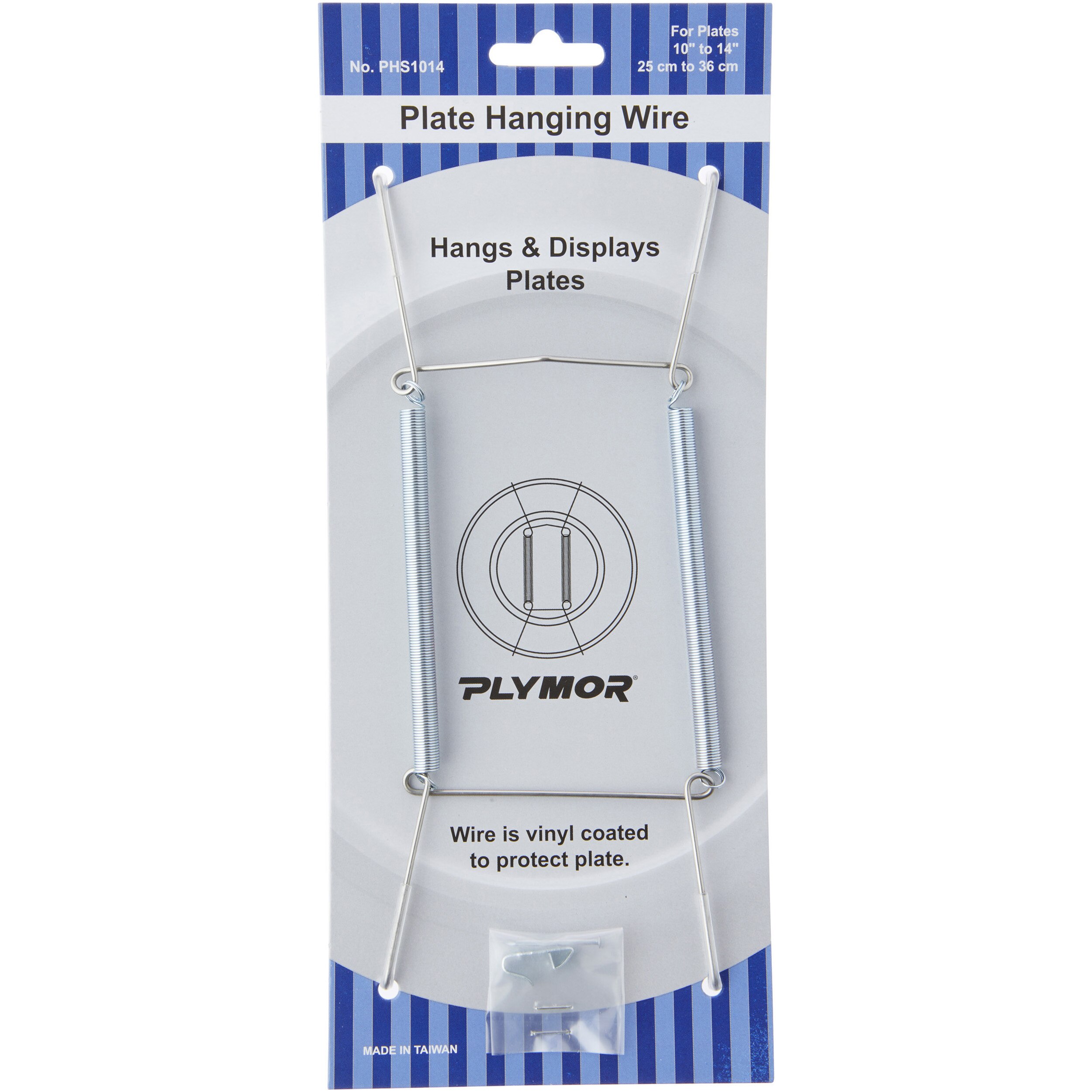 Plymor Stainless Steel Wall Mountable Plate Hanger, 8" H x 3" W x 0.5" D (For Plates 10" - 14")