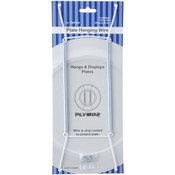 Plymor White Vinyl Finish Wall Mountable Plate Hanger, 11" H x 3.5" W x 0.5" D (For Plates 14" - 20")