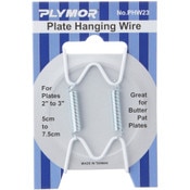 Plymor White Vinyl Finish Wall Mountable Plate Hanger, 3.5" H x 2.5" W x 0.375" D (For Plates 2" - 3")