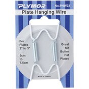 Plymor White Vinyl Finish Wall Mountable Plate Hanger, 3.5" H x 2.5" W x 0.375" D (For Plates 2" - 3")