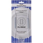 Plymor White Vinyl Finish Wall Mountable Plate Hanger, 6.125" H x 3" W x 0.5" D (For Plates 8" - 10")