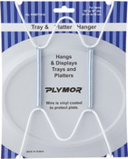 Plymor White Vinyl Finish Wall Mountable Tray and Platter Hanger, 8.25" H x 4.75" W x 0.875" D (For Trays or Platters 10" - 16")