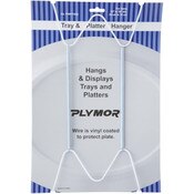 Plymor White Vinyl Finish Wall Mountable Tray and Platter Hanger, 14.25" H x 6.5" W x 0.875" D (For Trays or Platters 16" - 30")
