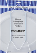 Plymor White Vinyl Finish Wall Mountable Tray and Platter Hanger, 14.25" H x 6.5" W x 0.875" D (For Trays or Platters 16" - 30")