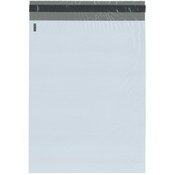 Plymor Poly Mailer 2.25 Mil White / Gray Bag with Permanent Adhesive Closure and Perforated Tear Strip, 12" x 15.5" (Case of 500)