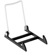 Gibson Holders 1PL Adjustable White Wire and Black Acrylic Display Easel, 2.75" W x 3.75" D x 3.5" H