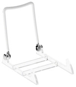 Adjustable Wire & Acrylic Easel, 2.75" W x 3.5" H with 3" ledge and .5" lip, White/Clear