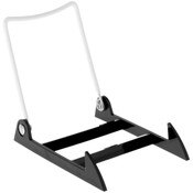 Gibson Holders 2PL Adjustable White Wire and Black Acrylic Display Easel, 3.875" W x 5.375" D x 4.75" H