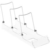 Gibson Holders ADS-3 Adjustable White Wire and Clear Acrylic Triple Easel, Displays 3 Items, 3.75" W x 11" D x 5.75" H