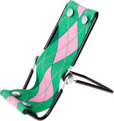 Fold & Go Smartphone Lounger, Pink & Green Argyle