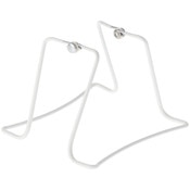 Gibson Holders 2X15 Adjustable White Wire Dual-Sided Display Easel, Two Opposing Ledges for Holding 2 Items, 5" W x 5.5" D x 4" H
