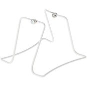 Gibson Holders 2X15 Adjustable White Wire Dual-Sided Display Easel, Two Opposing Ledges for Holding 2 Items, 5" W x 5.5" D x 4" H
