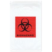 Plymor 6" x 9" (Pack of 100), 2 Mil Biohazard Zipper Reclosable Bags