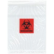 Plymor 8" x 10" (Pack of 100), 2 Mil Biohazard Zipper Bags with Pouch
