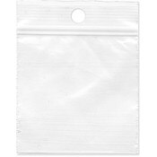 Plymor 2" x 2" (Pack of 100), 2 Mil with Hang-Hole Zipper Reclosable Plastic Bags
