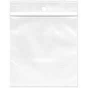 Plymor 3" x 3" (Pack of 100), 2 Mil with Hang-Hole Zipper Reclosable Plastic Bags