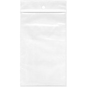 Plymor 3" x 5" (Pack of 100), 2 Mil with Hang-Hole Zipper Reclosable Plastic Bags
