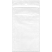 Plymor 3" x 5" (Pack of 100), 2 Mil with Hang-Hole Zipper Reclosable Plastic Bags