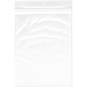 Plymor 6" x 8" (Pack of 100), 2 Mil with Hang-Hole Zipper Reclosable Plastic Bags