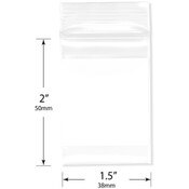 Plymor 1.5" x 2" (Pack of 100), 2 Mil with White-Block Zipper Reclosable Plastic Bags