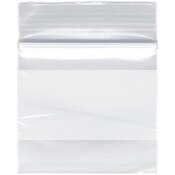 Plymor 2" x 2" (Pack of 100), 2 Mil with White-Block Zipper Reclosable Plastic Bags