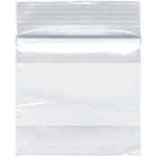 Plymor 2" x 2" (Pack of 100), 2 Mil with White-Block Zipper Reclosable Plastic Bags