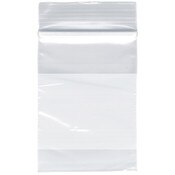 Plymor 2" x 3" (Pack of 100), 2 Mil with White-Block Zipper Reclosable Plastic Bags