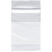 Plymor 2" x 3" (Pack of 100), 2 Mil with White-Block Zipper Reclosable Plastic Bags