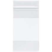 Plymor 3" x 5" (Pack of 100), 2 Mil with White-Block Zipper Reclosable Plastic Bags