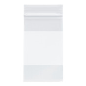 Plymor Zipper Reclosable Plastic Bags w/ White Block, 2 Mil, 3" x 5" (Pack of 100)