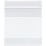 Plymor 4" x 4" (Pack of 100), 2 Mil with White-Block Zipper Reclosable Plastic Bags