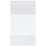 Plymor 5" x 8" (Pack of 100), 2 Mil with White-Block Zipper Reclosable Plastic Bags