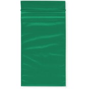 Plymor 3" x 5" (Pack of 100), Green 2 Mil Zipper Reclosable Plastic Bags