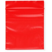 Plymor 3" x 3" (Pack of 100), Red 2 Mil Zipper Reclosable Plastic Bags