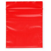 Plymor 3" x 3" (Pack of 100), Red 2 Mil Zipper Reclosable Plastic Bags