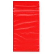 Plymor 3" x 5" (Pack of 100), Red 2 Mil Zipper Reclosable Plastic Bags