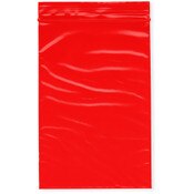 Plymor 4" x 6" (Pack of 100), Red 2 Mil Zipper Reclosable Plastic Bags