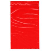 Plymor 4" x 6" (Pack of 100), Red 2 Mil Zipper Reclosable Plastic Bags