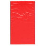 Plymor 5" x 8" (Pack of 100), Red 2 Mil Zipper Reclosable Plastic Bags