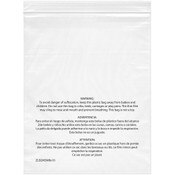 Plymor 8" x 10" (Pack of 100), 2 Mil with Printed Suffocation Warning Zipper Reclosable Plastic Bags