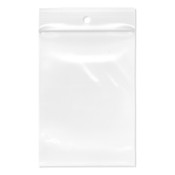 Plymor Zipper Reclosable Plastic Bags, 4 Mil with Hang-Hole, 3" x 4" (Pack of 100)