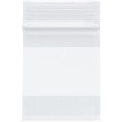 Plymor 2.5" x 3" (Pack of 100), 4 Mil with White-Block Heavy Duty Zipper Reclosable Plastic Bags