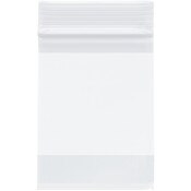 Plymor 3" x 4" (Pack of 100), 4 Mil with White-Block Heavy Duty Zipper Reclosable Plastic Bags